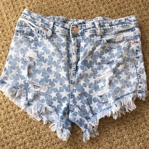 high waisted american flag shorts